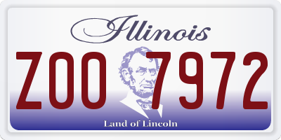 IL license plate Z007972