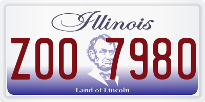 IL license plate Z007980