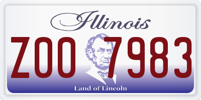 IL license plate Z007983