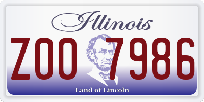 IL license plate Z007986