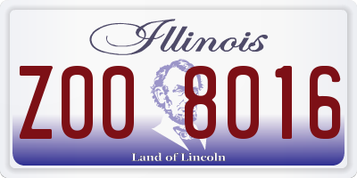 IL license plate Z008016