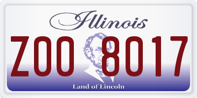 IL license plate Z008017