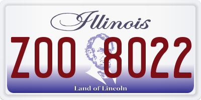 IL license plate Z008022