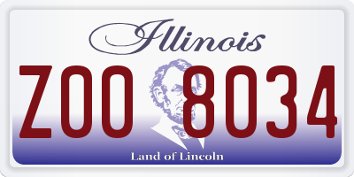 IL license plate Z008034