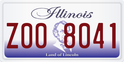 IL license plate Z008041