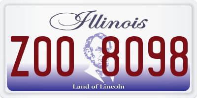 IL license plate Z008098
