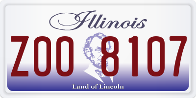 IL license plate Z008107