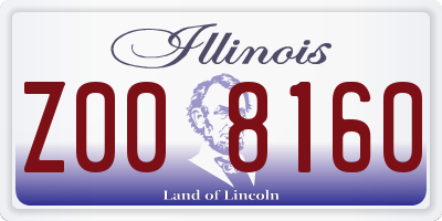 IL license plate Z008160