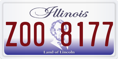 IL license plate Z008177