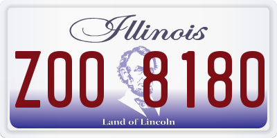 IL license plate Z008180
