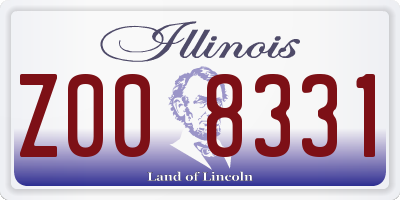 IL license plate Z008331