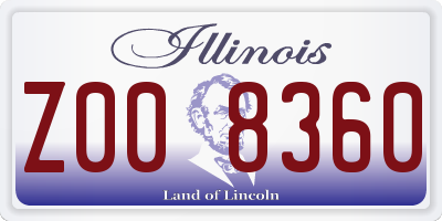 IL license plate Z008360