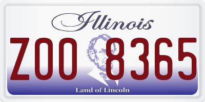 IL license plate Z008365