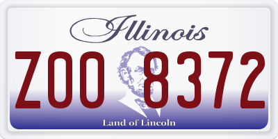 IL license plate Z008372