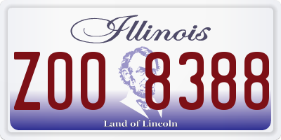 IL license plate Z008388