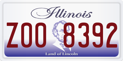 IL license plate Z008392