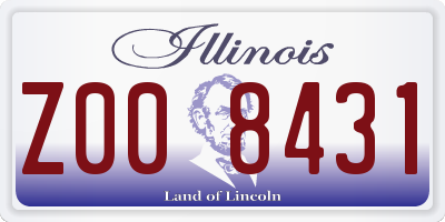 IL license plate Z008431