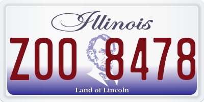 IL license plate Z008478