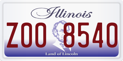 IL license plate Z008540