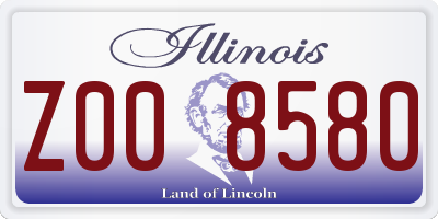 IL license plate Z008580