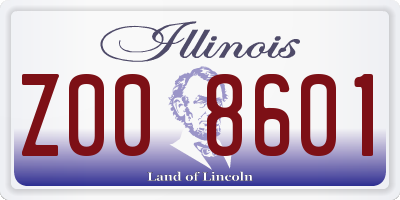 IL license plate Z008601