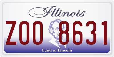 IL license plate Z008631