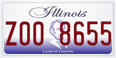 IL license plate Z008655