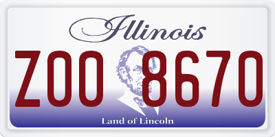 IL license plate Z008670
