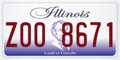 IL license plate Z008671