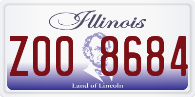 IL license plate Z008684