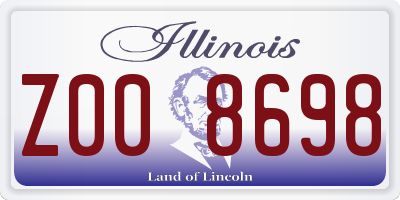 IL license plate Z008698