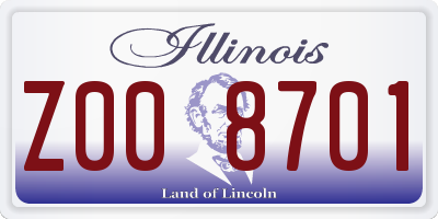 IL license plate Z008701