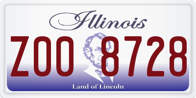 IL license plate Z008728