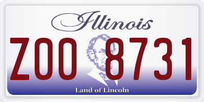 IL license plate Z008731