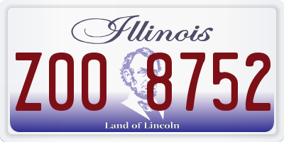 IL license plate Z008752