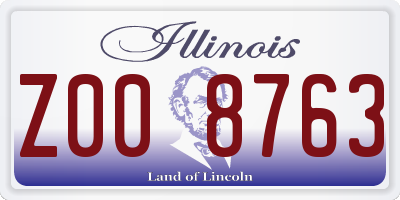 IL license plate Z008763