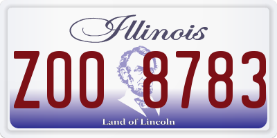 IL license plate Z008783