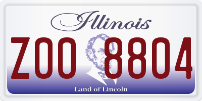 IL license plate Z008804