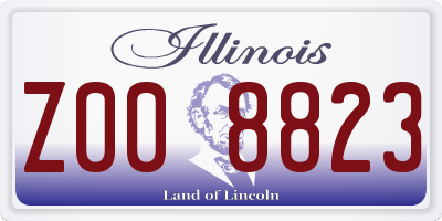 IL license plate Z008823