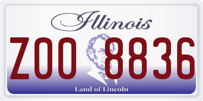 IL license plate Z008836