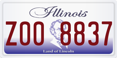 IL license plate Z008837