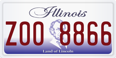 IL license plate Z008866