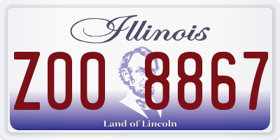 IL license plate Z008867