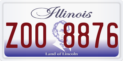 IL license plate Z008876