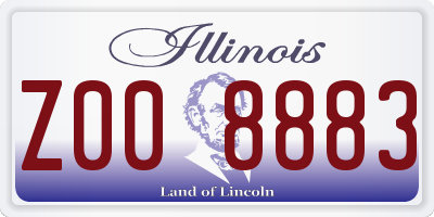 IL license plate Z008883