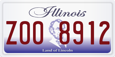 IL license plate Z008912