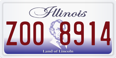 IL license plate Z008914