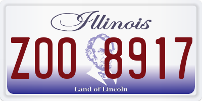 IL license plate Z008917