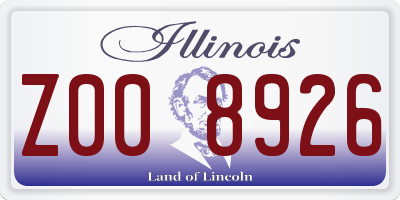 IL license plate Z008926