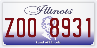 IL license plate Z008931